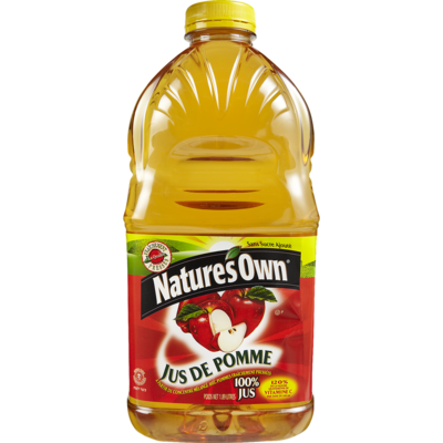 Nature’s Own Jus de pomme 100 % casher 1.89 l, 0,42 $/100ml