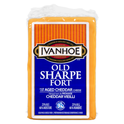 Ivanhoe Fromage cheddar fort 3,69 $/100g 16,74 $/1lb