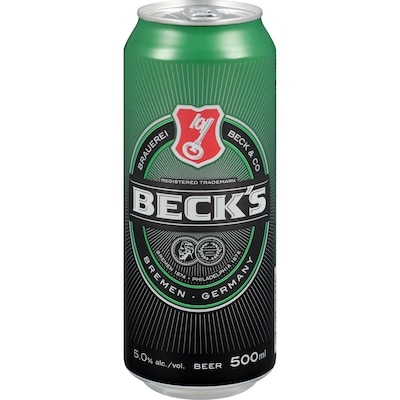 Becks Beer (ID required at pick-up) 500 ml, $0.77/100ml