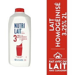 Nutrilait Lait homogénéisé 3.25% 2 l, 0,24 $/100ml