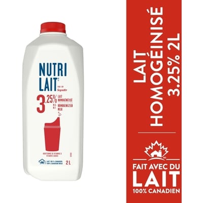 Nutrilait Lait homogénéisé 3.25% 2 l, 0,23 $/100ml