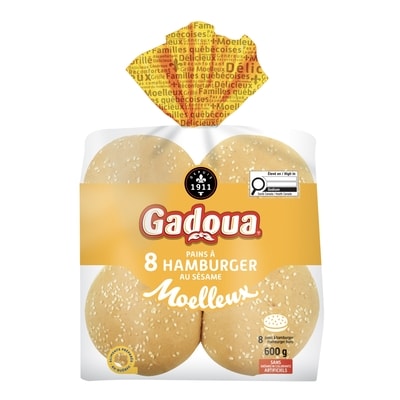 Gadoua Sesame Hamburger Buns 8 pk