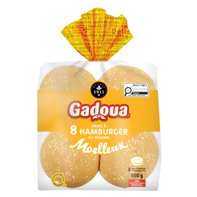 Gadoua Pains à hamburger au sésame 8 pk