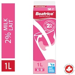 Beatrice Partly Skimmed Milk 2% 1 l, $0.28/100ml