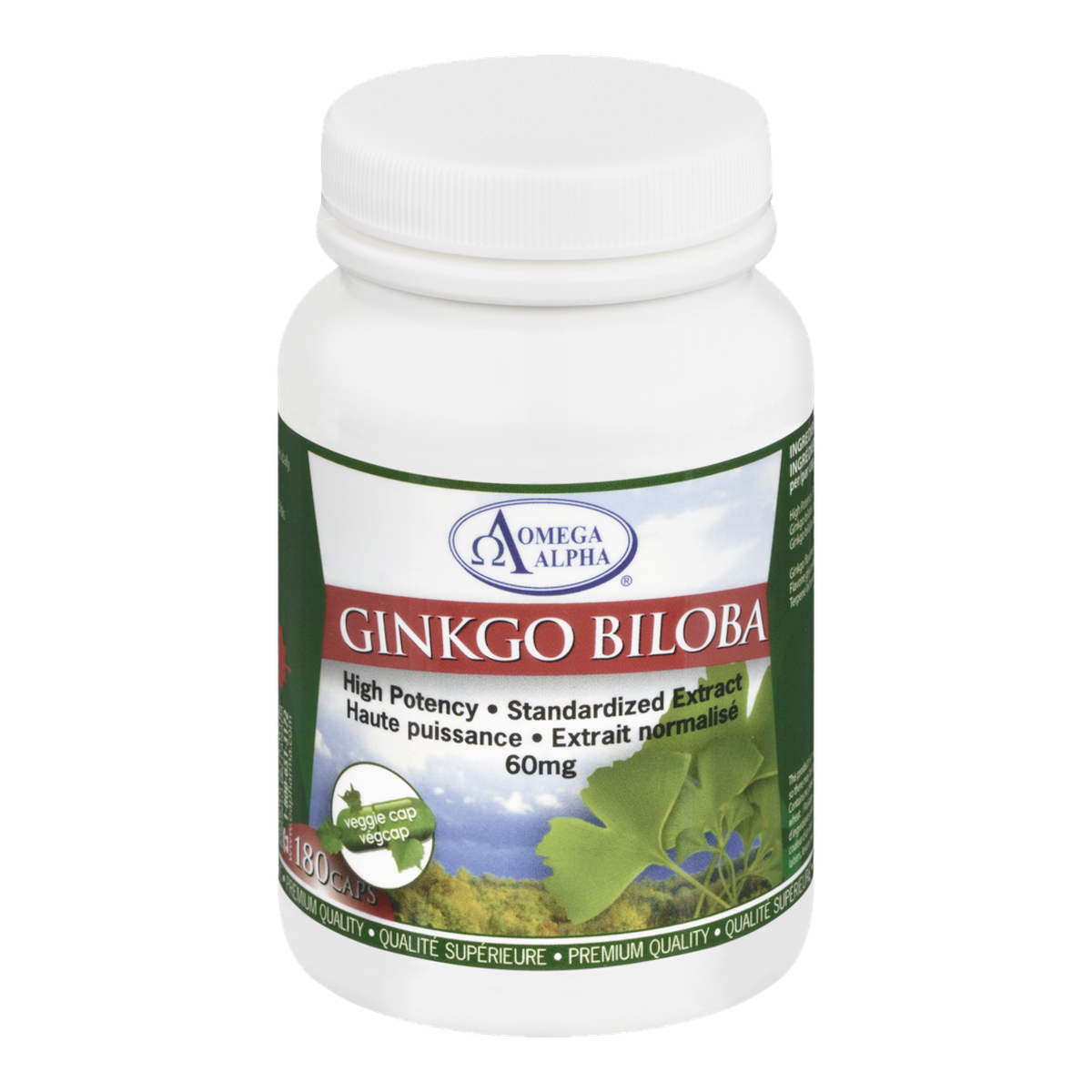 Omega Alpha Vegcaps Ginkgo Biloba 180 ea, $0.22/1ea