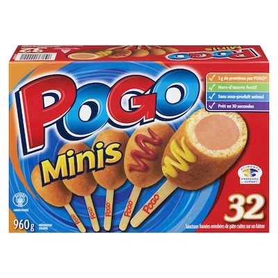 Pogo Saucisses sur bâtonnet minis 960 g, 1,67 $/100g