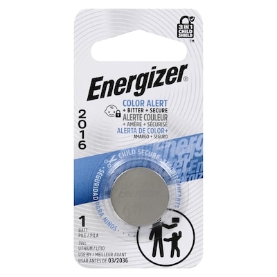 Energizer 2016 Batteries (1 Pack) , 3V Lithium Coin Batteries 1 ea, $4.99/1ea