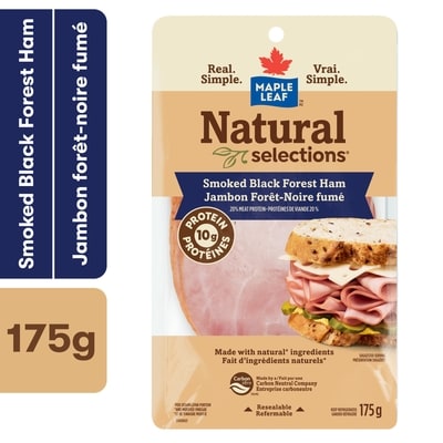 Maple Leaf Jambon fumé Forêt-Noire tranché Natural Selections 175 g, 53,09 $/1kg 5,31 $/100g