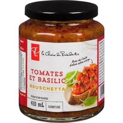 le Choix du Président Garniture bruschetta aux tomates et au basilic 410 ml, 1,34 $/100ml