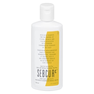 Sebcur Shampooing médicamenteux, acide salicylique et goudron 120 ml, 10,83 $/100ml