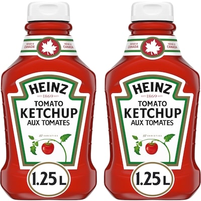 Heinz Tomato Ketchup 1.25L Twin Pack 2x1.25 l, $0.56/100ml
