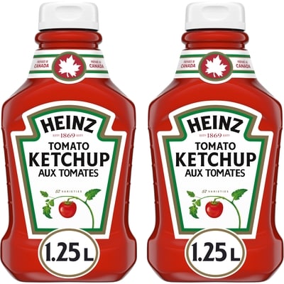 Heinz Tomato Ketchup 1.25L Twin Pack 2x1.25 l, $0.44/100ml