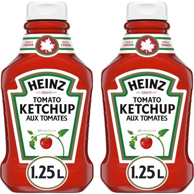 Heinz Ketchup aux tomates 2x1.25 l, 0,52 $/100ml