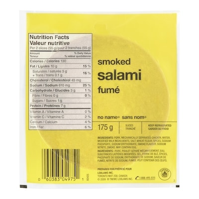 No Name Salami 175 g, $17.14/1kg $1.71/100g