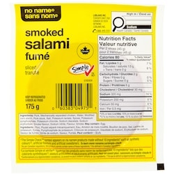 Sans Nom Salami fumé tranché 175 g, 17,14 $/1kg 1,71 $/100g