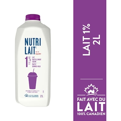 Nutrilait Lait 1 % 2 l, 0,22 $/100ml