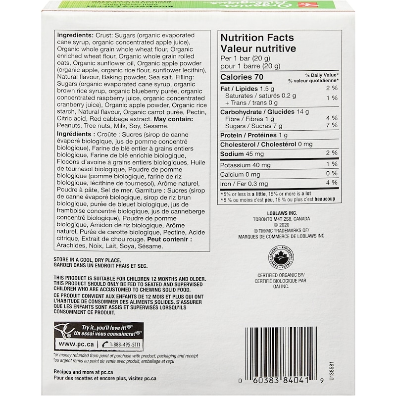 Blueberry Carrot Mini Cereal Bars