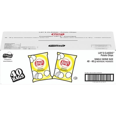 Lay's Potato Chips, Classic, Vending Chips 40x40.0 g, $2.12/100g