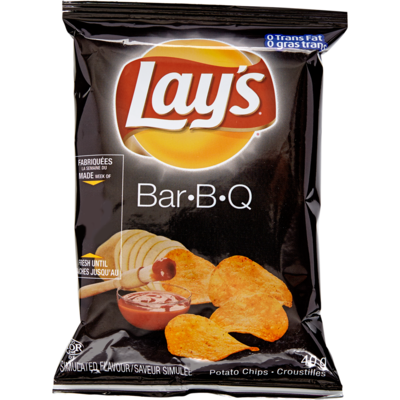 Lay's Potato Chips, Bar-B-Q, Vending Chips 40x40.0 g, $2.12/100g