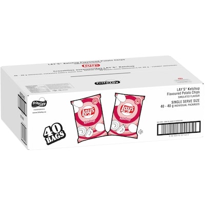 Lay’s Croustilles au ketchup 40x40.0 g, 2,12 $/100g