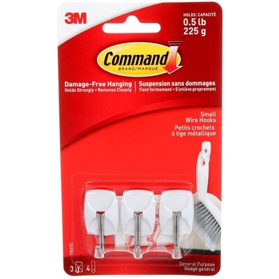 3 M Crochets à ustensiles Command 6 ea, 1,00 $/1ch