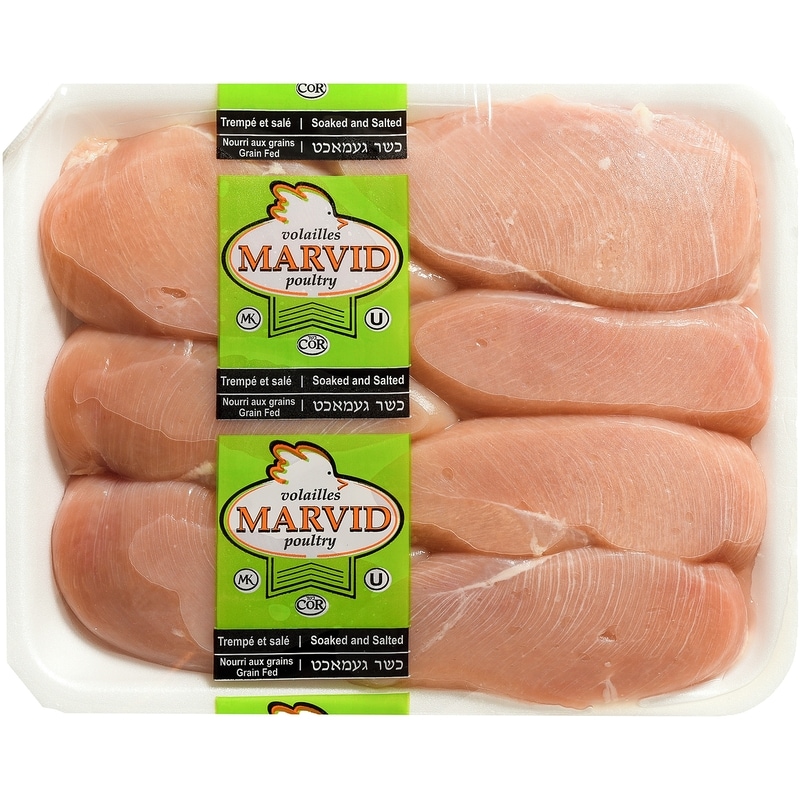 Marvid Kosher Boneless Skinless Chicken Breast, Club Pack