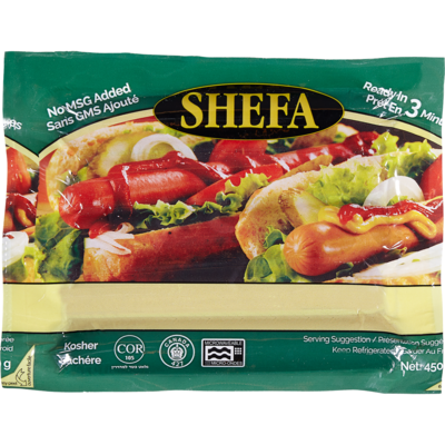 Shefa Kosher All Beef Frankfurter 450 g, $2.33/100g