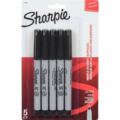Sharpie Ultra Fine Permanent Markers, Black, 5-Pack  5x1.0 ea, $1.40/1ea