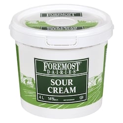 Foremost 14% M.F. Sour Cream  4 l, $0.47/100ml