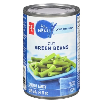 PC Blue Menu Cut Green Beans 398 ml, $0.45/100ml