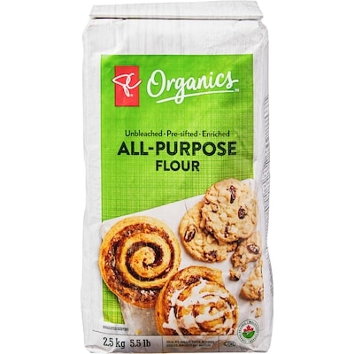 PC Biologique Farine tout usage Biologique 2.5 kg, 0,32 $/100g