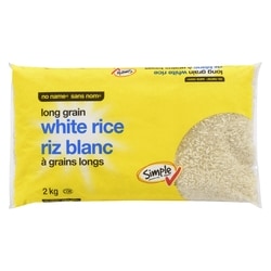 Sans Nom Riz blanc à grains longs 2 kg, 0,25 $/100g