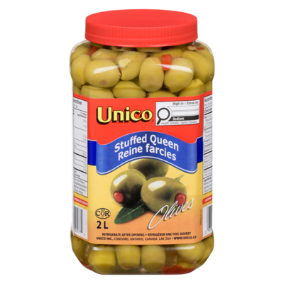 Unico Olives reines farcies format club 2 l, 0,62 $/100ml