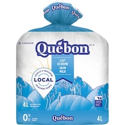 QUEBON 0% Milk, Bags     4 l, $0.19/100ml