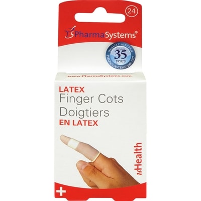 PharmaSystems Doigtiers en latex uHealth 24 ea, 0,21 $/1ch