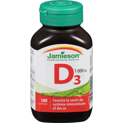 Jamieson Vitamine D 1 000 UI 100 ea, 0,05 $/1ch