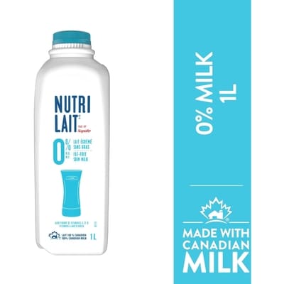 Nutrilait 0% Skim Milk 1 l, $0.21/100ml