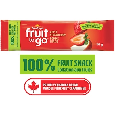 SunRype Collation 100% fruits Pomme et fraise Fruit To Go 14 g, 3,50 $/100g