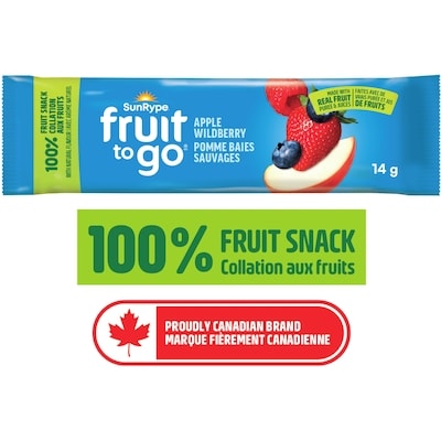 SunRype Collation 100% fruits Pomme et baies sauvages Fruit To Go 14 g, 3,50 $/100g