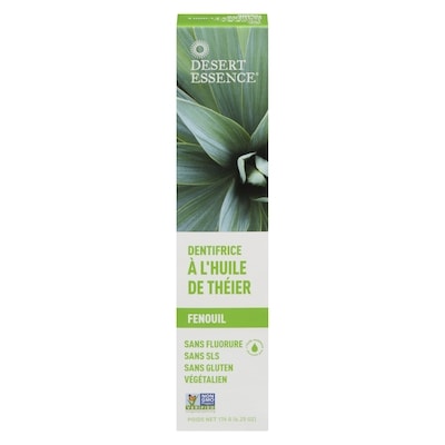 Desert Essence Dentifrice à l’huile de mélaleuca fenouil 176 g, 3,97 $/100g