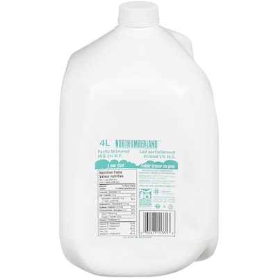 Northumberland Lait 1% 4 l, 0,22 $/100ml