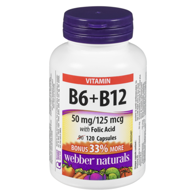 Webber Naturals Vitamin B6 & B12 with Folic Acid 120 ea, $0.07/1ea