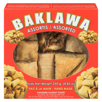 Villeray Baklawa Assorted 250 g, $2.40/100g