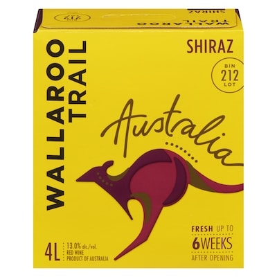 Wallaroo Trail Wallaroo Trail BIN 212 Shiraz Red Wine 4L (ID required at pick-up) 4 l, $1.15/100ml