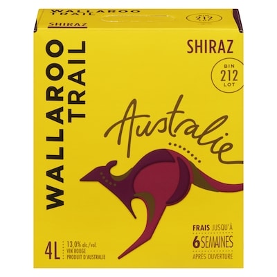 Wallaroo Trail Vin rouge Wallaroo Trail Shiraz BIN 212, 4 L (Pièce d’identité requise au moment du ramassage) 4 l, 1,15 $/100ml