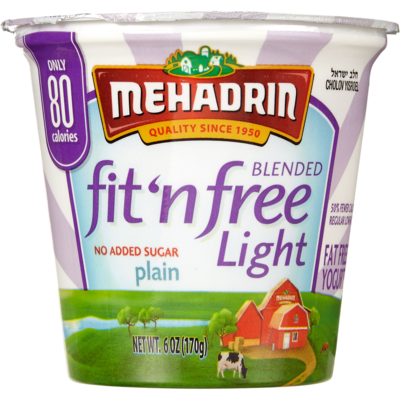 Mehadrin Fit N' Free Blended Plain Yogurt 170 g, $1.94/100g