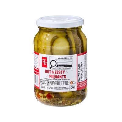 President's Choice Hot & Zesty Deli Sliced Dill Pickles 500 ml, $0.90/100ml
