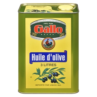 Gallo Huile d’olive dans un contenant métallique 3 l, 1,23 $/100ml