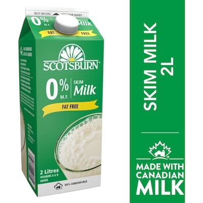Scotsburn Skim Milk 2 l, $0.23/100ml