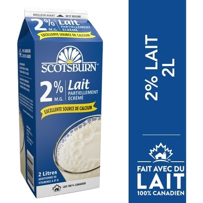 Scotsburn Lait partiellement écrémé 2 % 2 l, 0,23 $/100ml